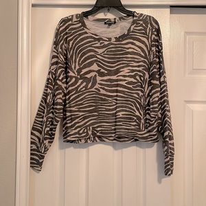 Express Zebra Crop Sweatshirt